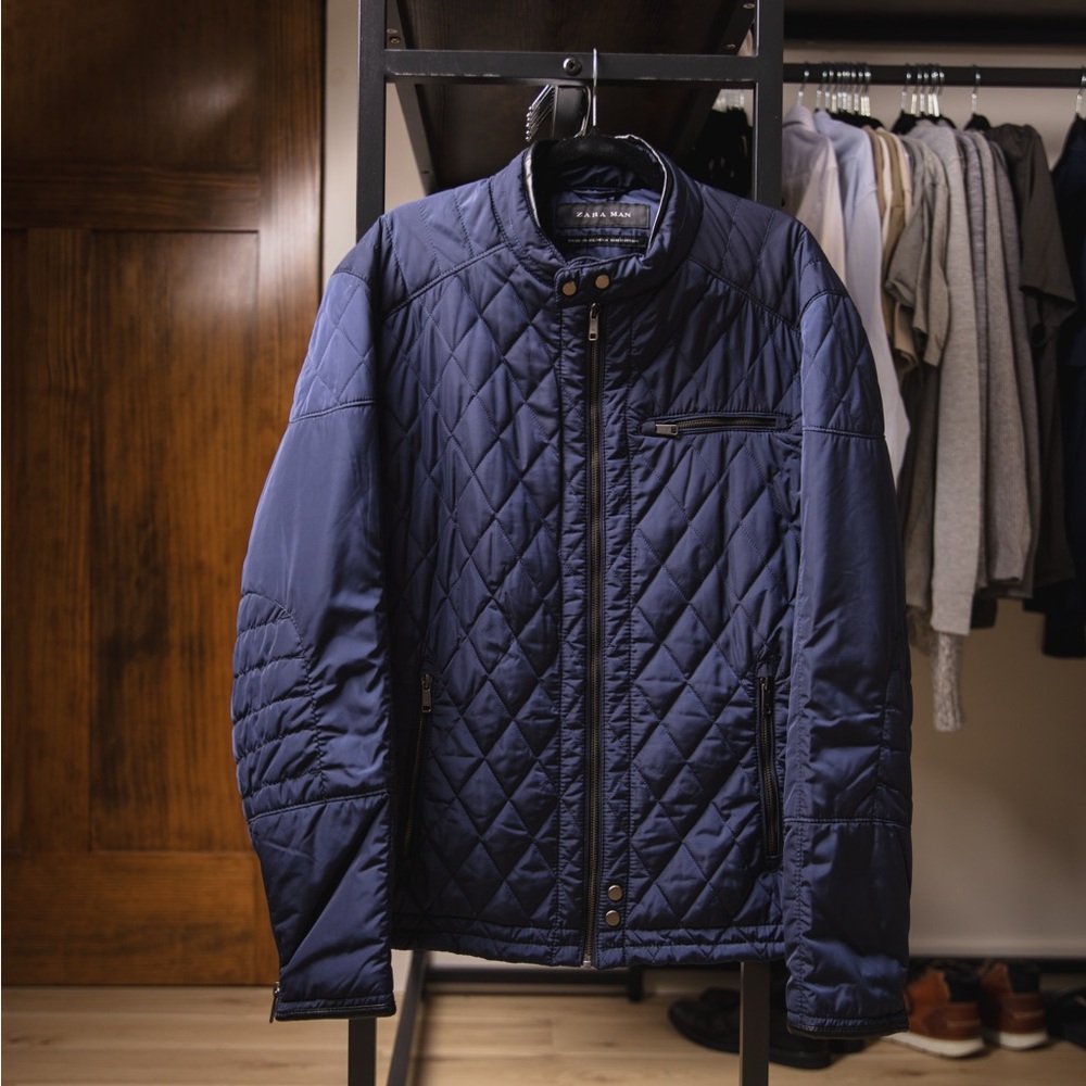 Men's Quilted Navy Jacket